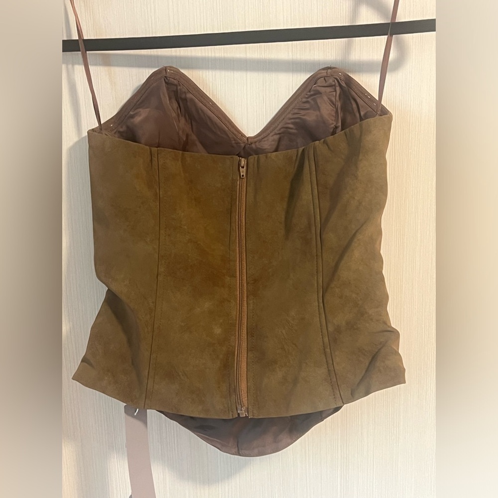 Missguided Brown Suede Women's Top XS NWT - Picture 6 of 9